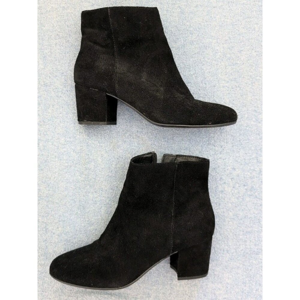 Steve Madden Women's Black Suede Holster Booties Sz 7.5B Zipper - Picture 2 of 6